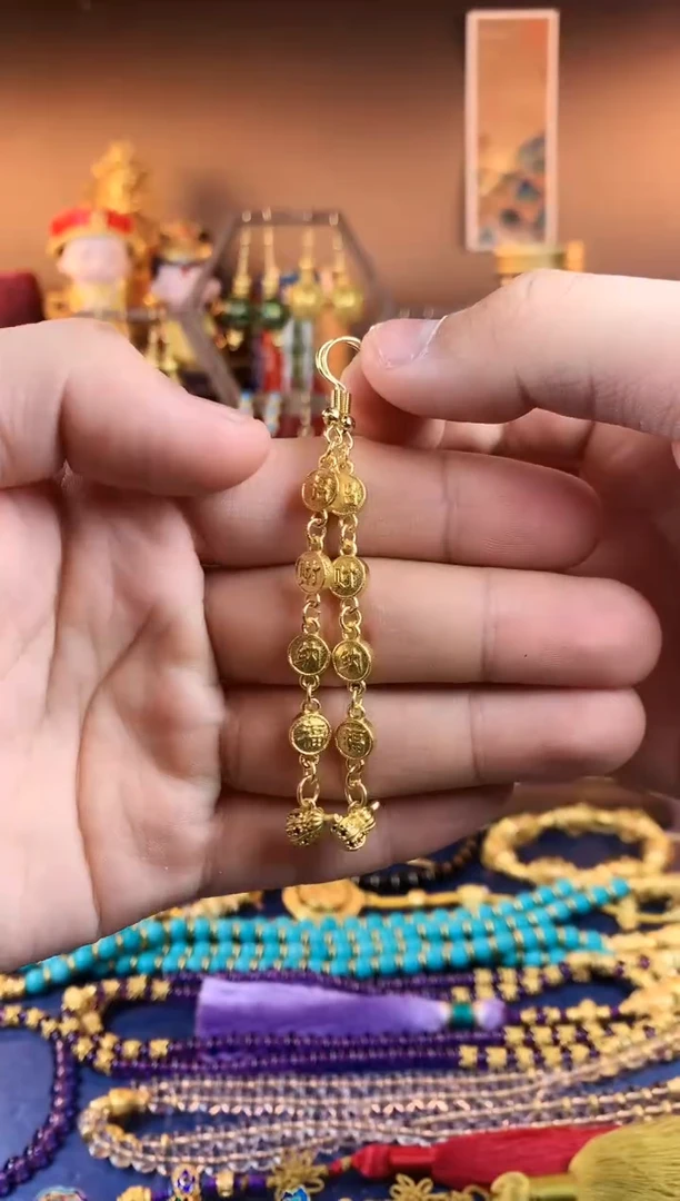 【闪购商品】葫芦流苏珐琅耳钩