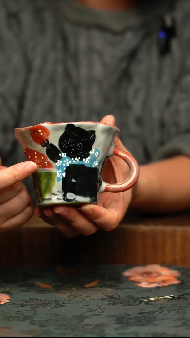杯釉下彩手工手绘同款陶器