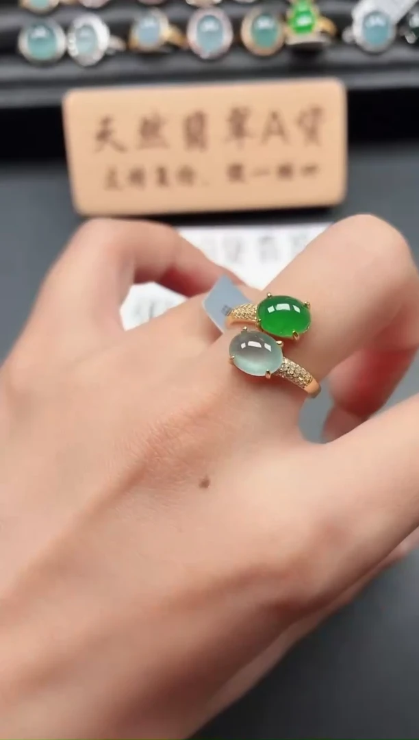 银S925镶嵌戒指翡翠11111111