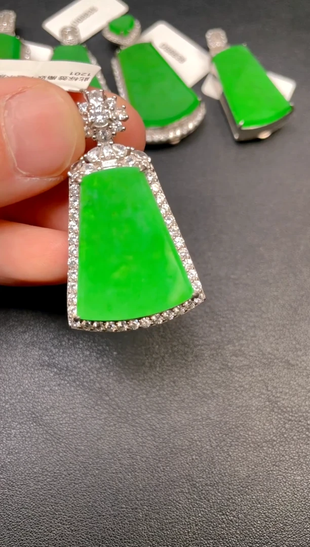 银S925镶嵌挂件翡翠dz