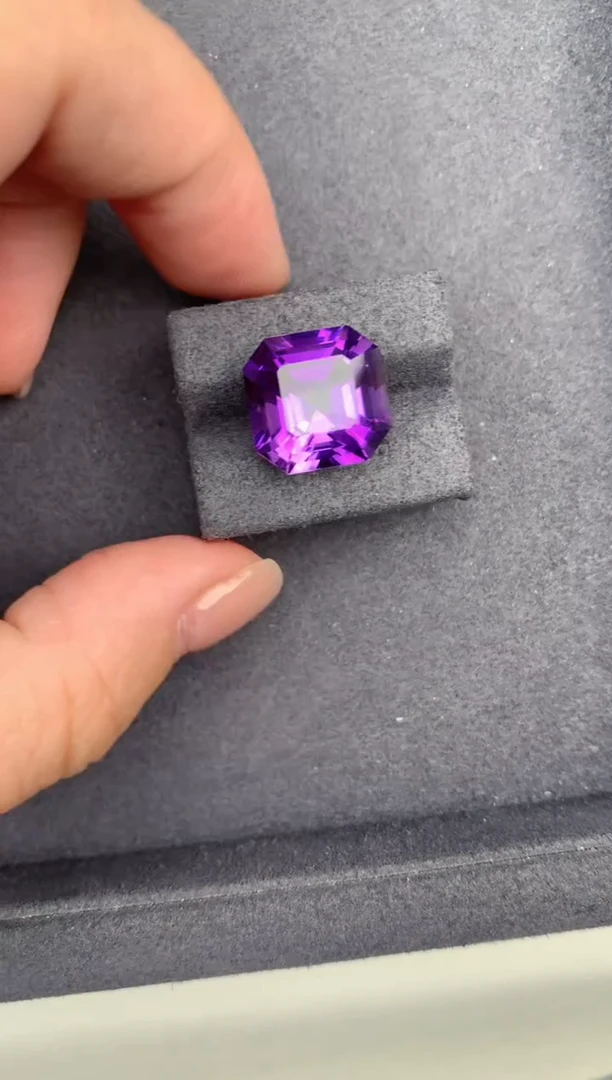 未镶嵌珠宝半成品紫晶11.8ct紫水晶  定制  GD
