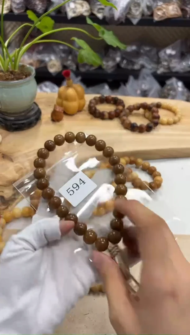 菩提根/象牙果手串13干磨（594）