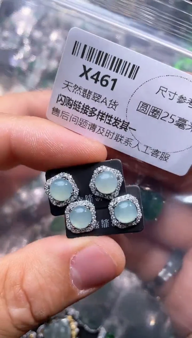 【闪购商品】翡翠颈饰未镶嵌X461耳钉 多样性发其一