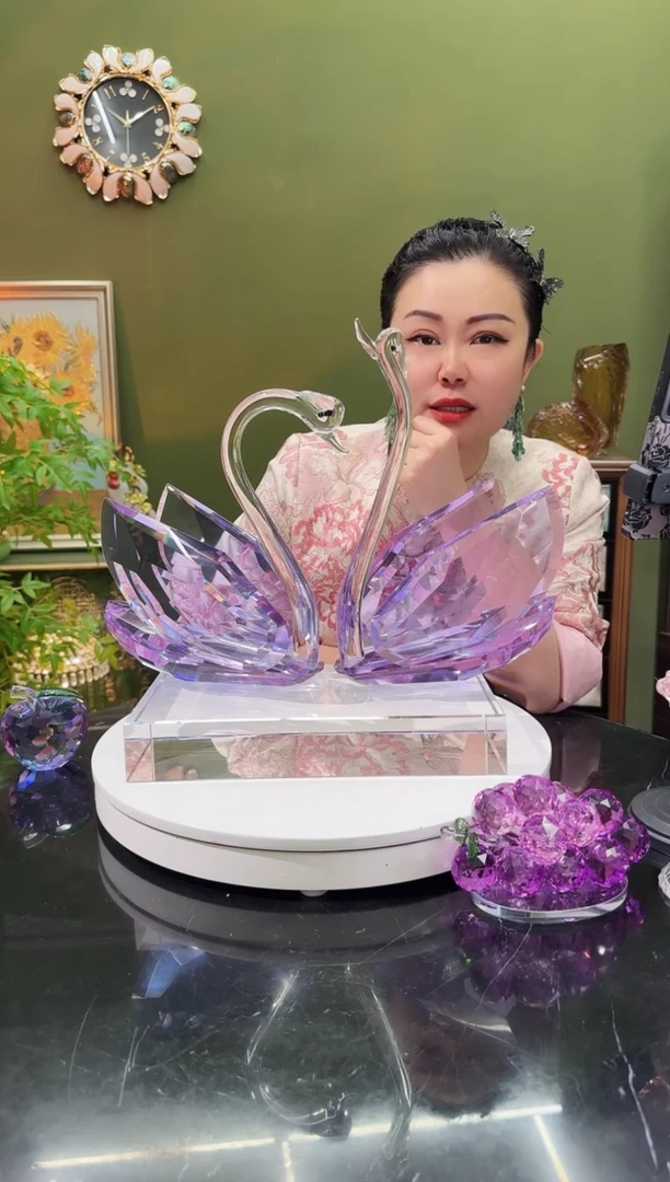 人造水晶镂空水晶天鹅大
