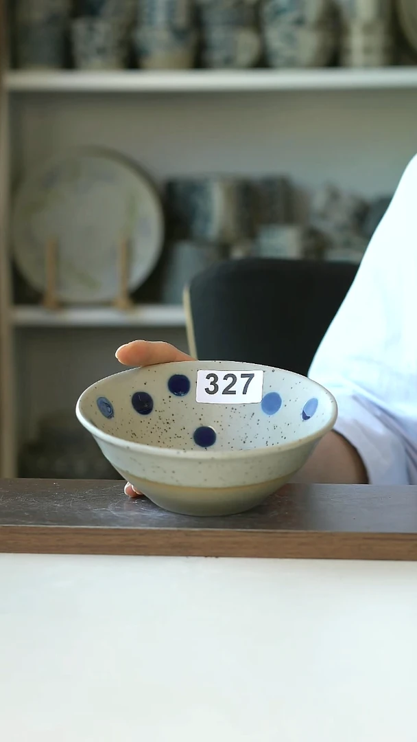 瑕疵327蓝宝石早餐碗14.5cm@4-2@