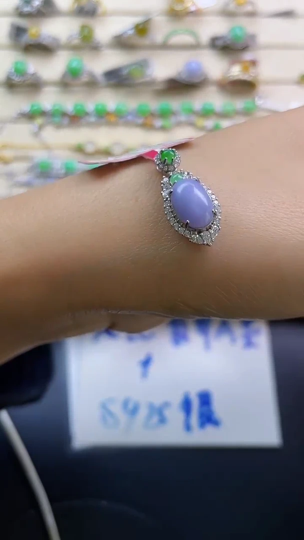 银S925镶嵌戒指翡翠翡翠 蛋面 银S925镶嵌