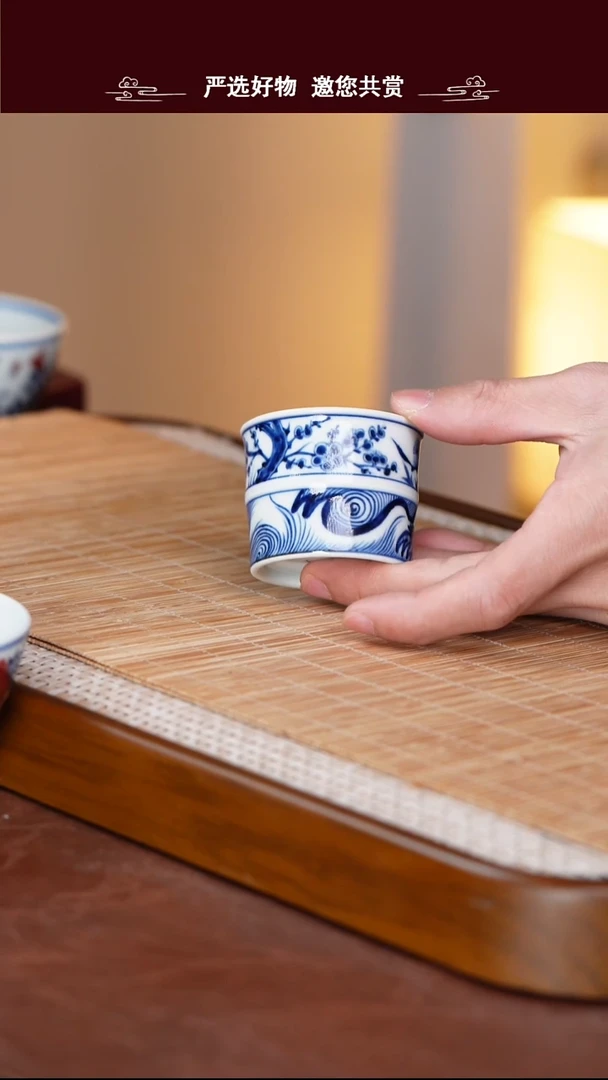 手工手绘青花主人杯