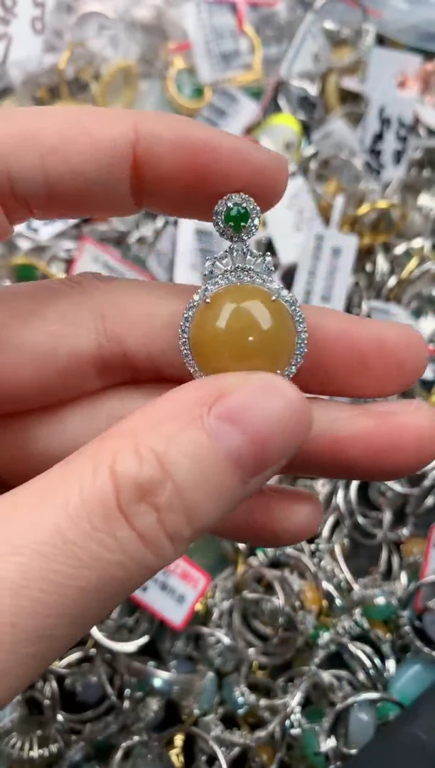 银S925镶嵌戒指翡翠222   1