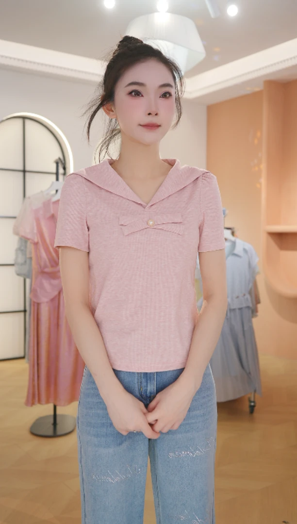 【赠送运费险】Z8318夏季时尚减龄短袖宽松小个子设计感T恤上衣女