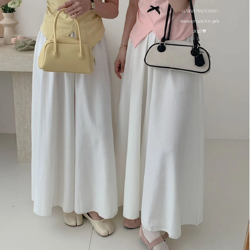 法式夏季甜美小个子简约显瘦阔腿裤休闲裤百搭裙裤3150-2#0.1