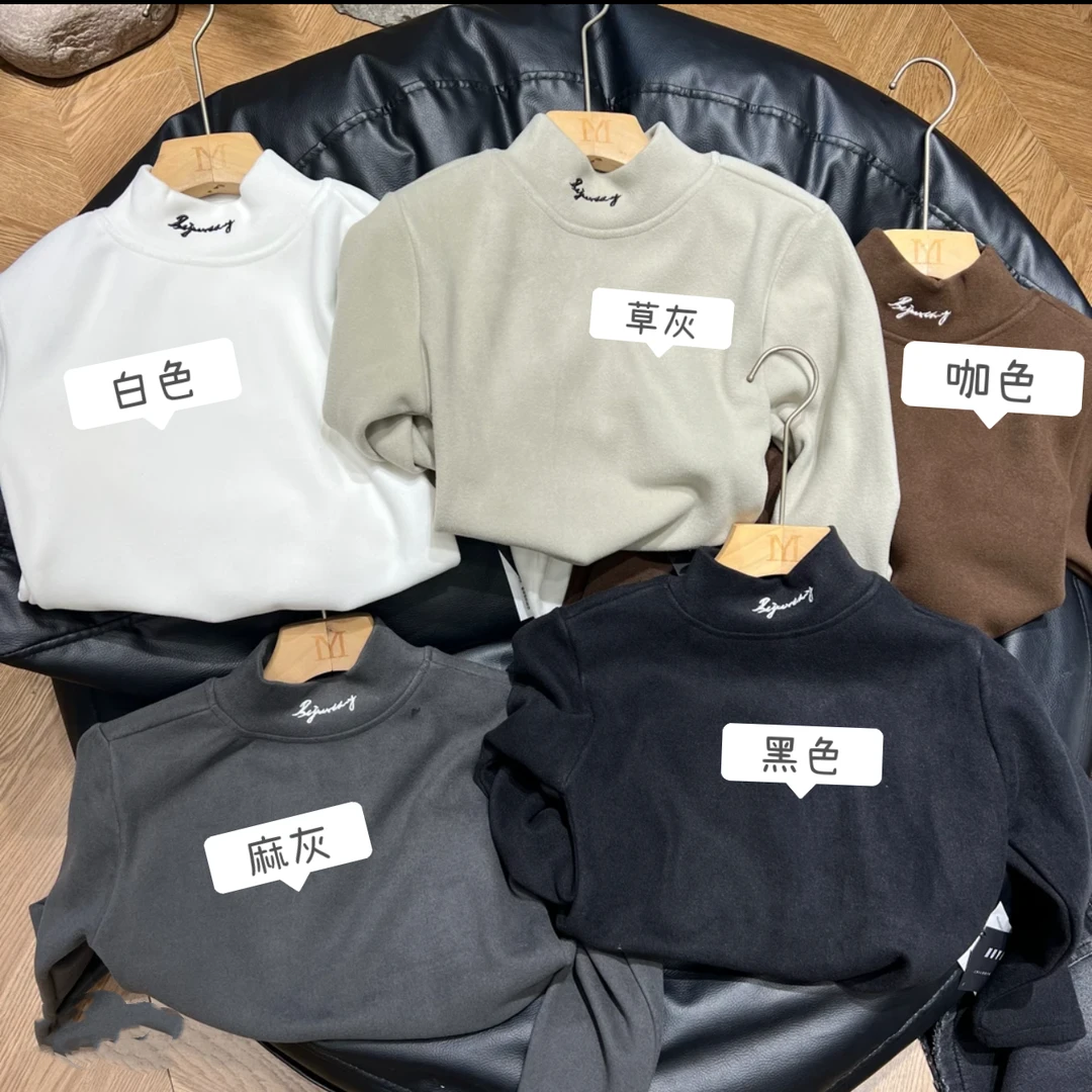 MD106（现货）韩版儿童领口刺绣五色保暖打底