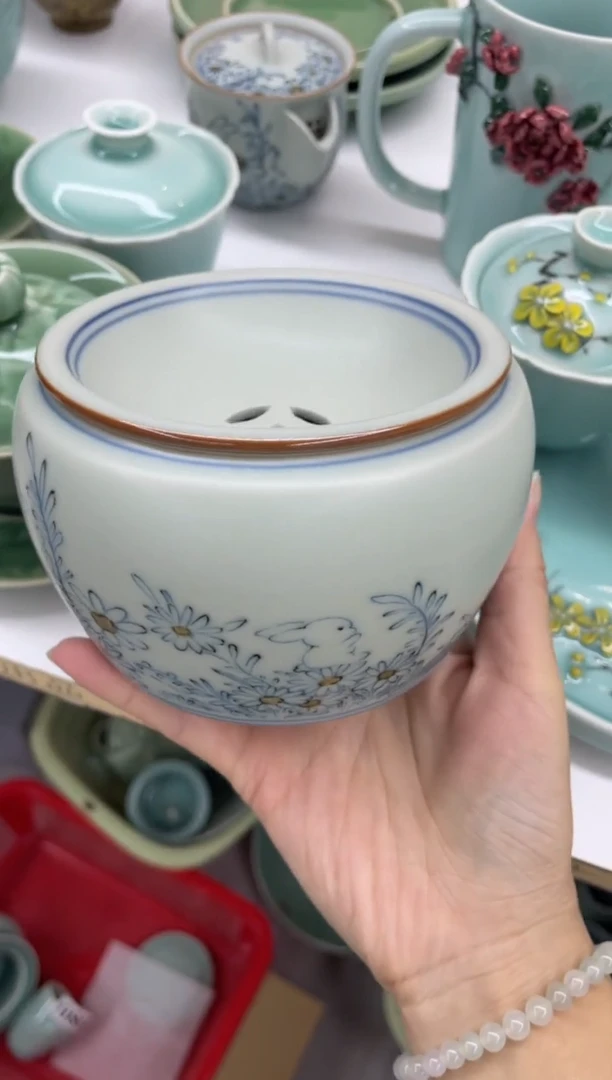 手工彩绘  慧仙青瓷 龙泉青瓷大促