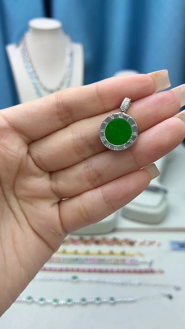 吊坠(不含链)银S925镶嵌翡翠119JH0104产品一个（多样性）