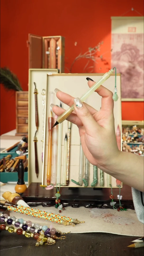 199号闪孤品高货毛笔链接 清水试笔 蘸墨不退