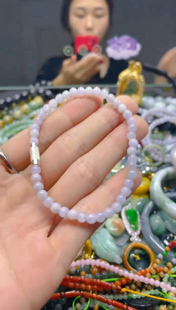 颈饰未镶嵌翡翠4MM/Q/翡翠A货，一件也是批发价