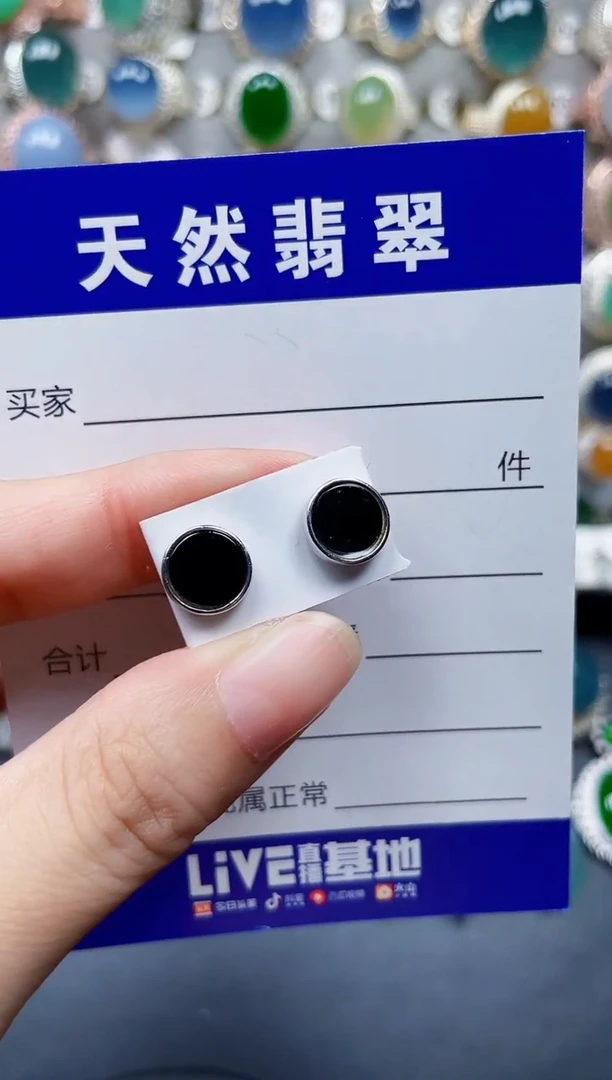 银S925镶嵌翡翠耳饰600