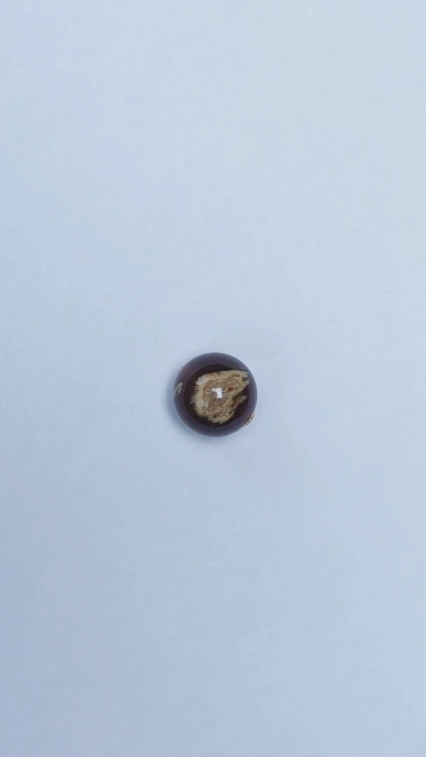 18K金镶嵌琥珀裸石缅珀溶洞单珠16-17mm
