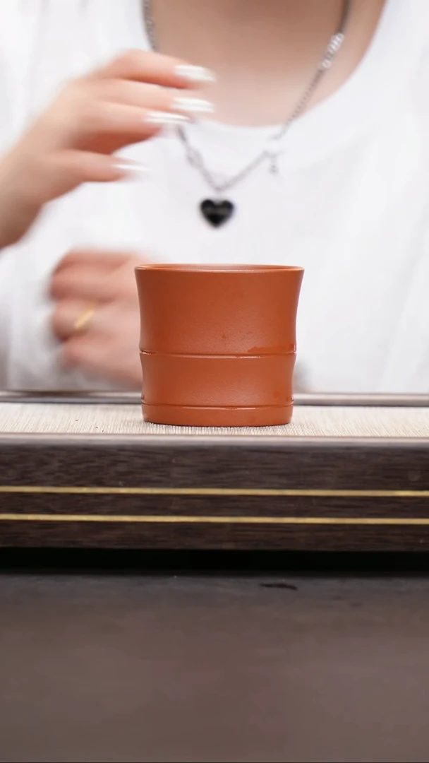 茶壶紫砂小煤窑朱泥  大竹节杯