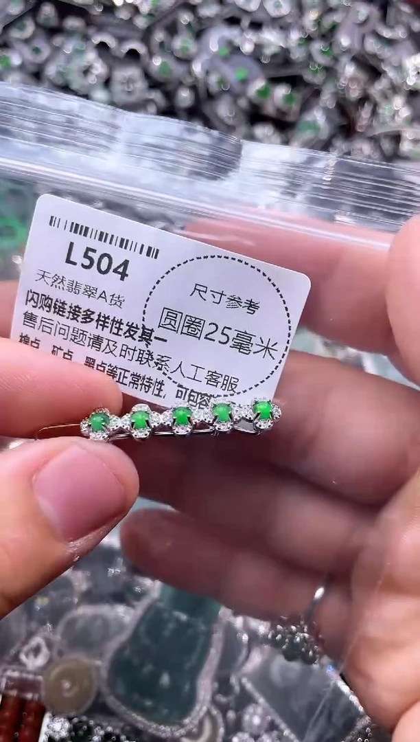 翡翠未镶嵌颈饰L504发夹