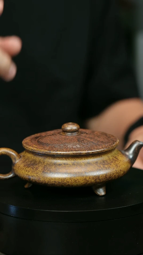 茶壶紫砂品**下H2134顾建平柴烧大明扁炉
