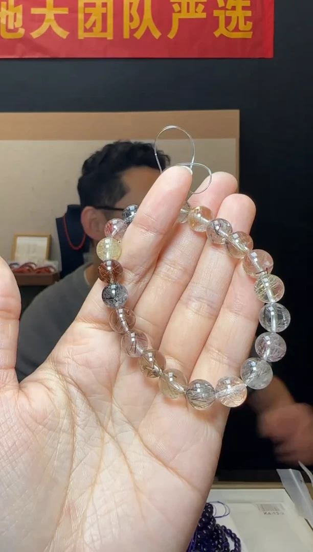 【闪购商品】水晶手串未镶嵌约9mm彩发晶单圈手串