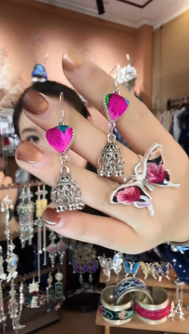 刺绣纯手工民族风耳环