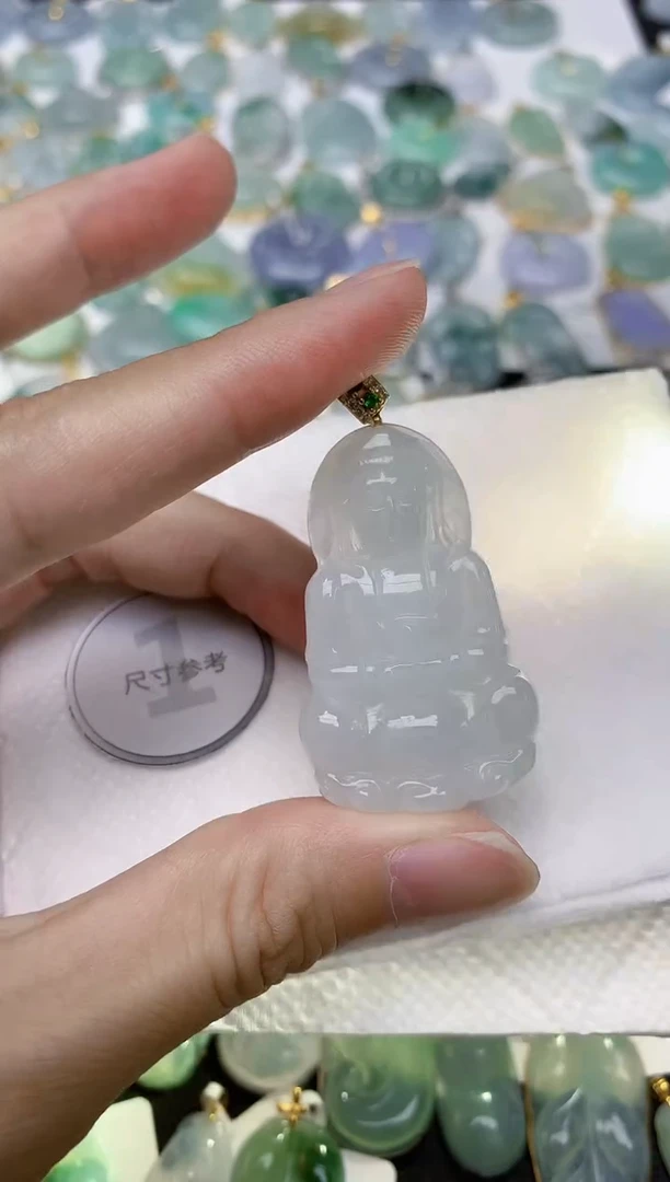 颈饰银S925镶嵌翡翠天然A货翡翠