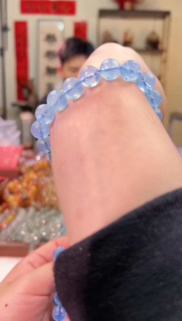 合成（培育）海蓝宝石未镶嵌11±海蓝宝星球切面（多样性发其一）