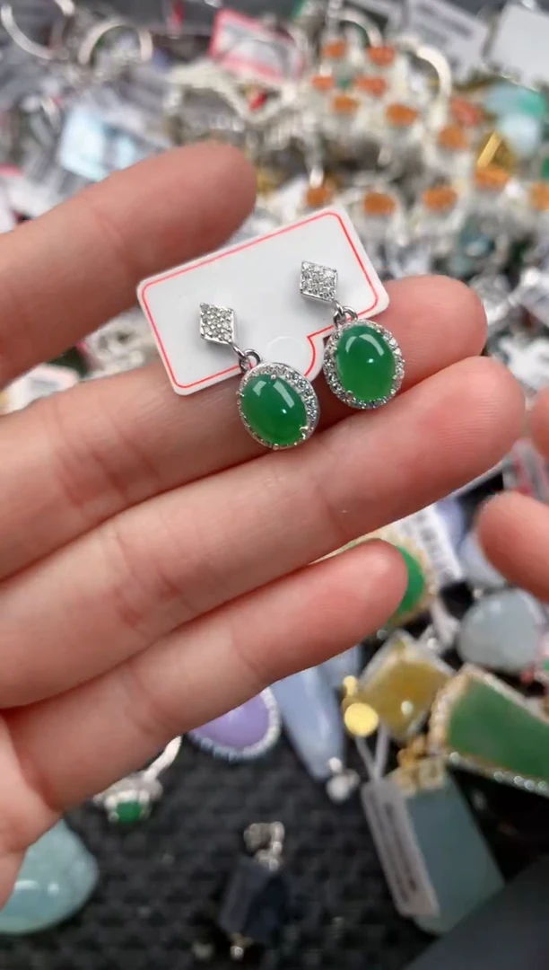 银S925镶嵌戒指翡翠1212---1