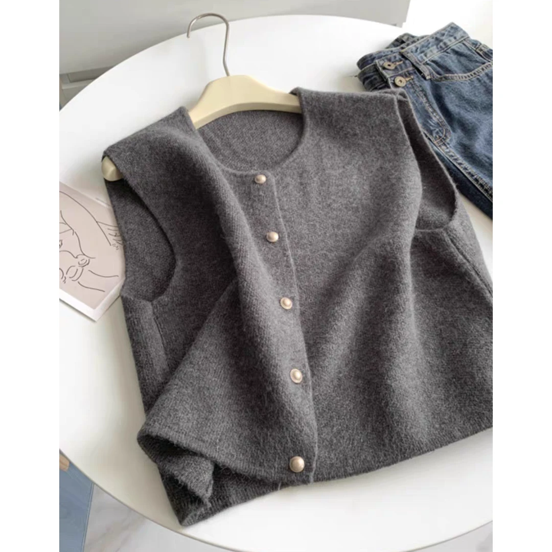 B 门店32&9！信封马甲」小香风洋气针织无袖外套无袖叠穿背心C23184