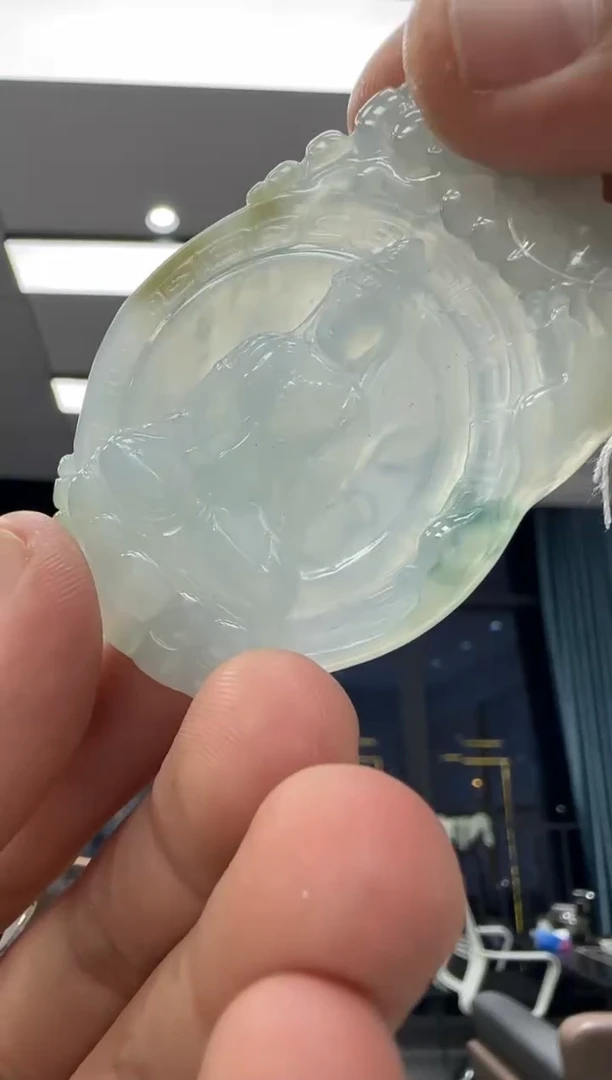 颈饰未镶嵌翡翠天然翡翠A货孤品一件
