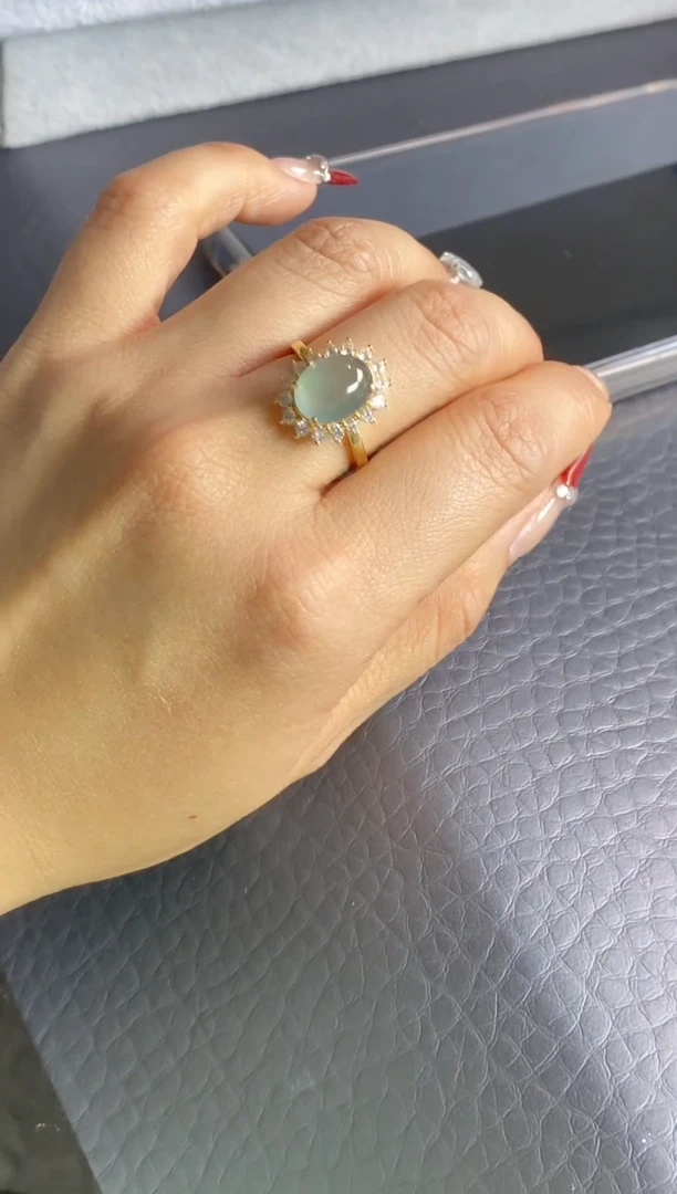 【闪购商品】翡翠戒指银S925镶嵌女士戒指