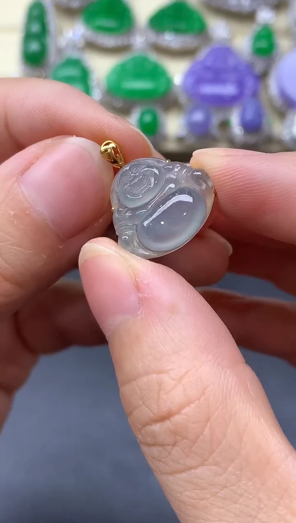 颈饰18K金镶嵌翡翠112-中国好珍宝