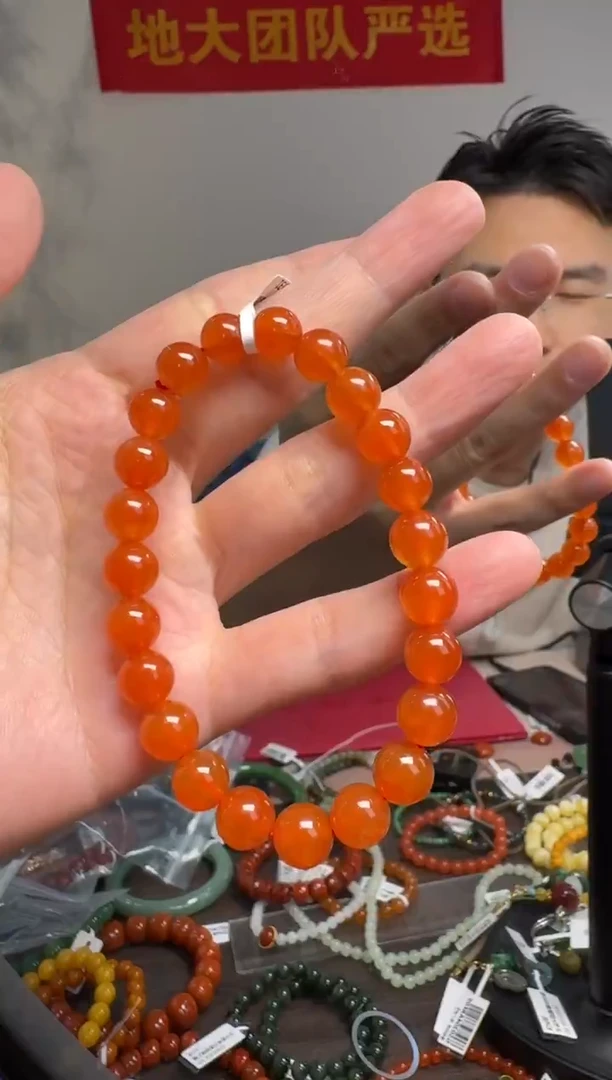 未镶嵌手串南红玛瑙约8-9MM南红冰红圆珠手串