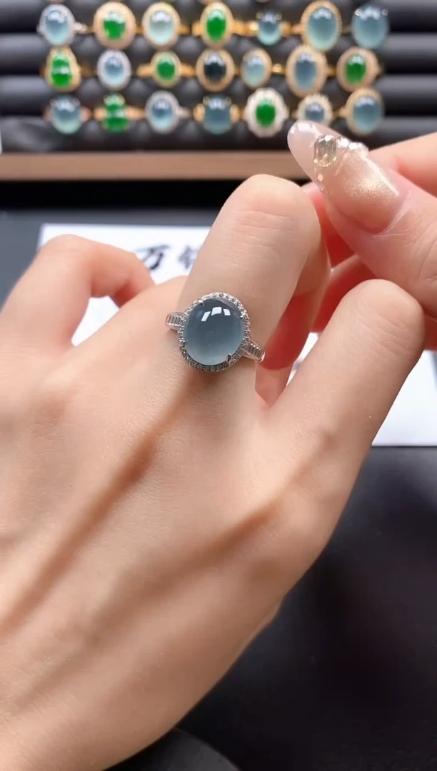 银S925镶嵌戒指翡翠51511