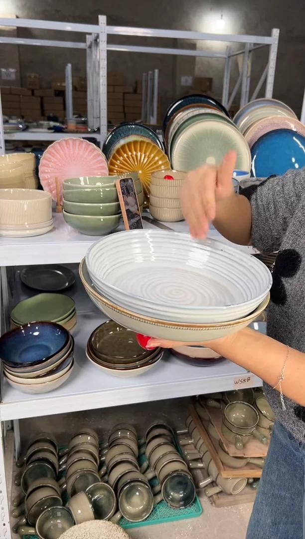 陶瓷外贸尾货瑕疵满20包邮X2深盘组合