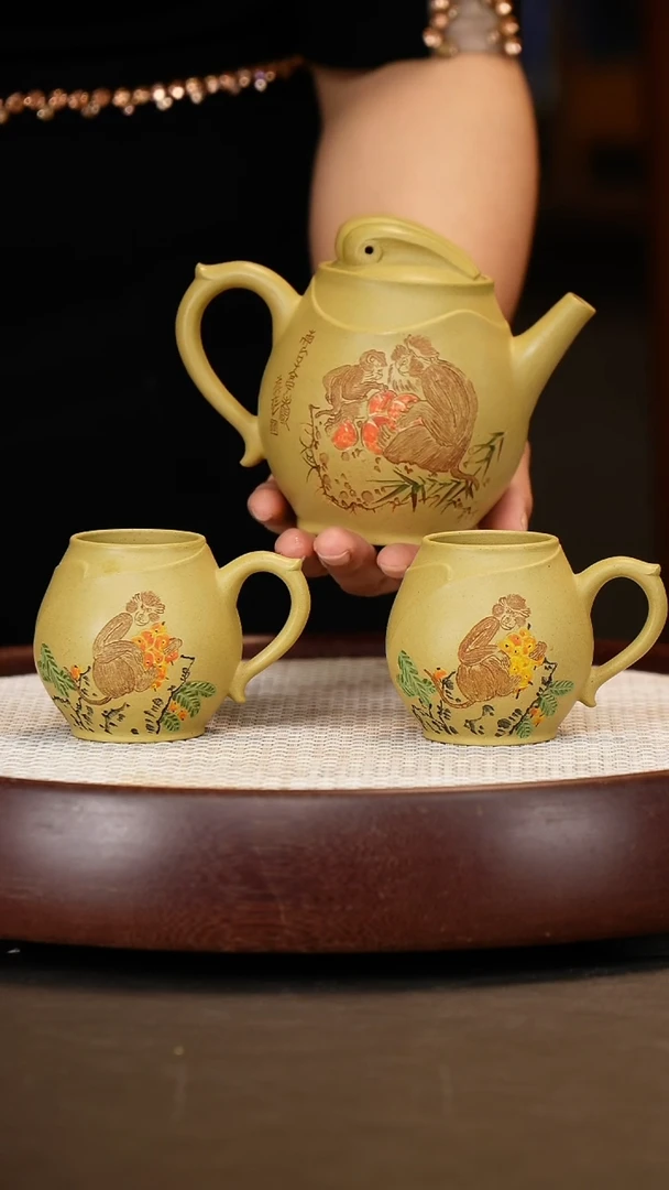 茶壶紫砂【徐秀文】本山绿卧龙套组  300CC