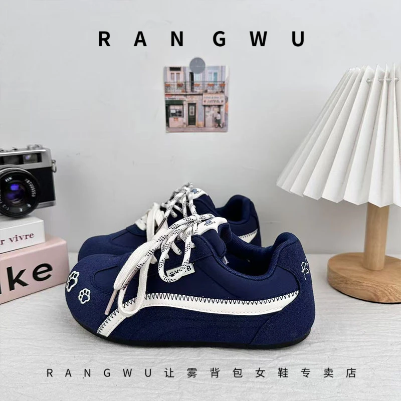 2025新款2025透气系带女子橡胶休闲鞋年低帮鞋夏季运动鞋秋季