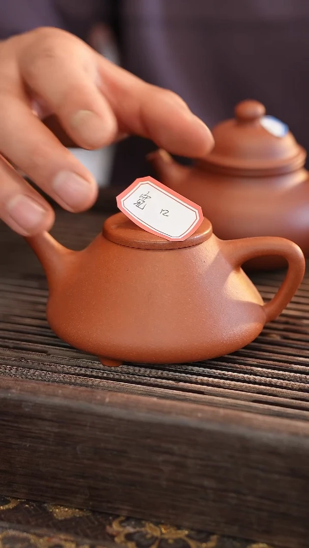 茶壶紫砂原矿手工制作石瓢宽口