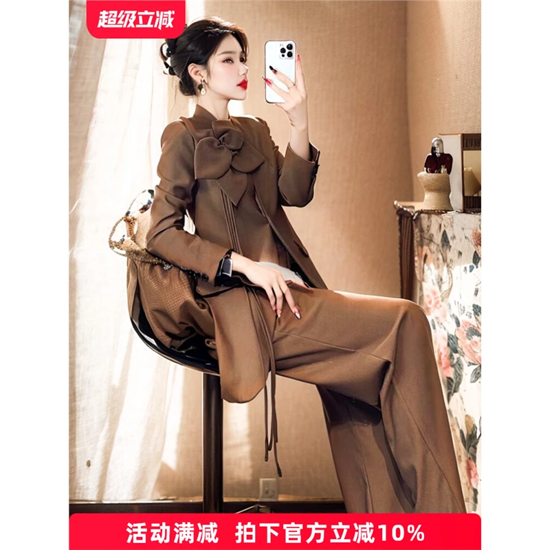 保罗太太2025年秋季设计师款美秋季薄外套美拉德设计感PU西装外套