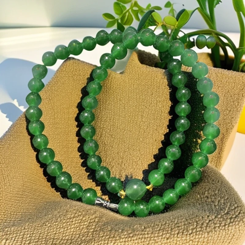 韩氏经典款绿玛瑙玉石项链
