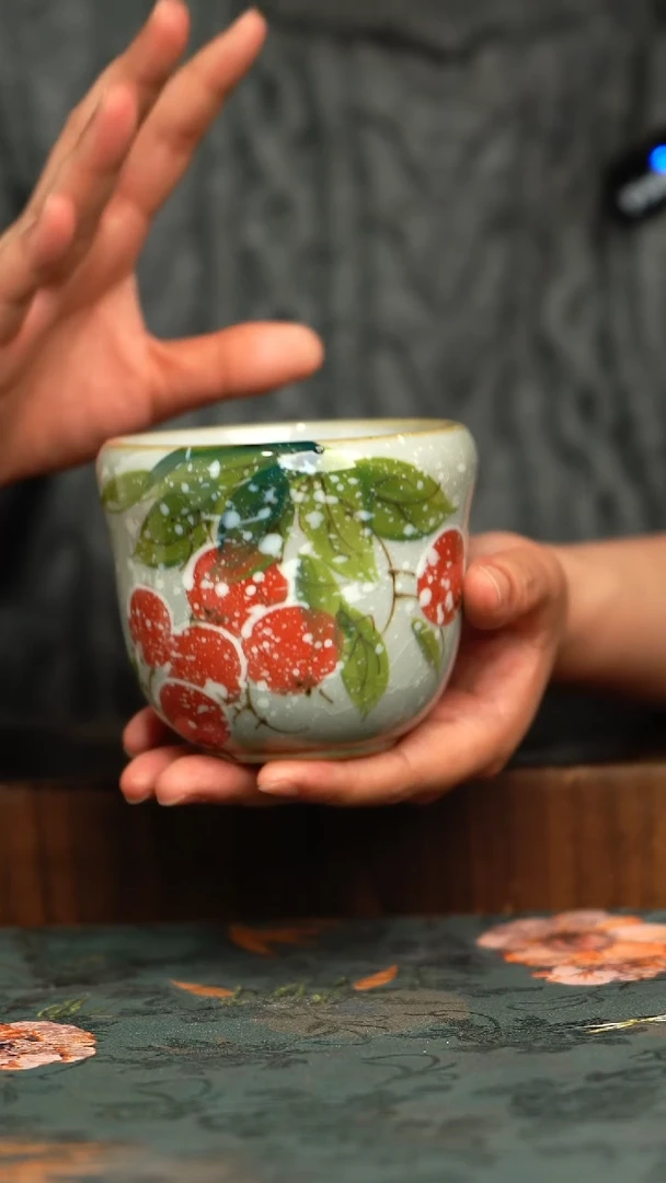杯釉下彩手工手绘同款陶器