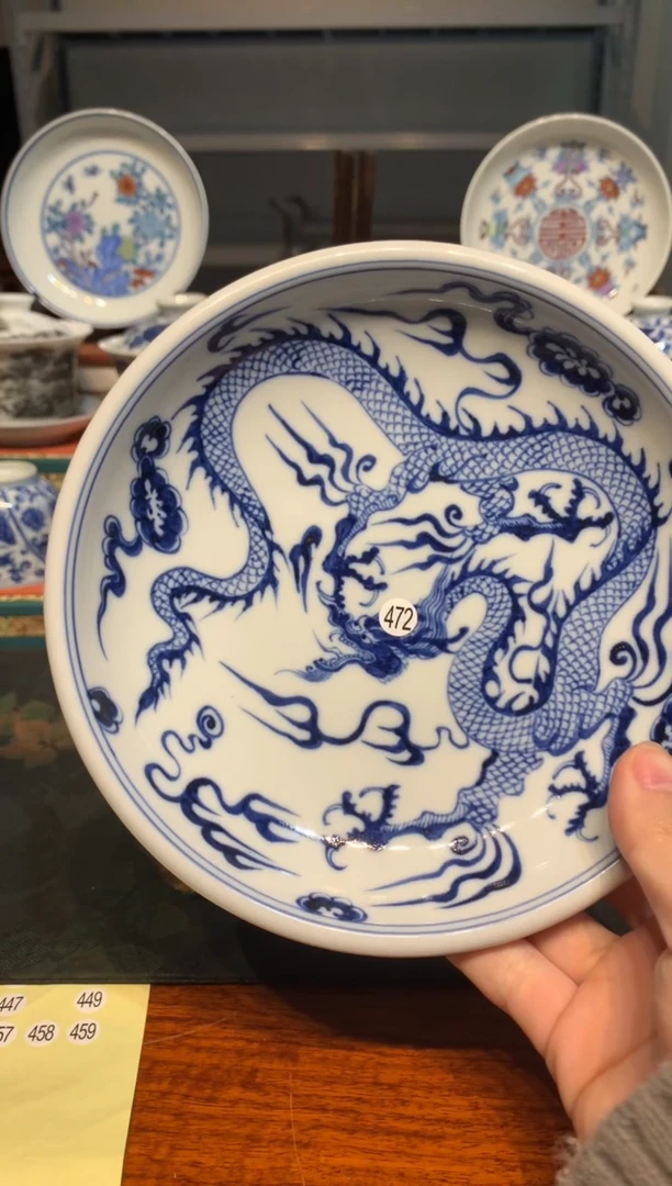 苒**️472青花龙纹壶承qd318