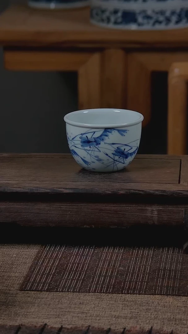 折葵非器手工手绘虾趣缸杯