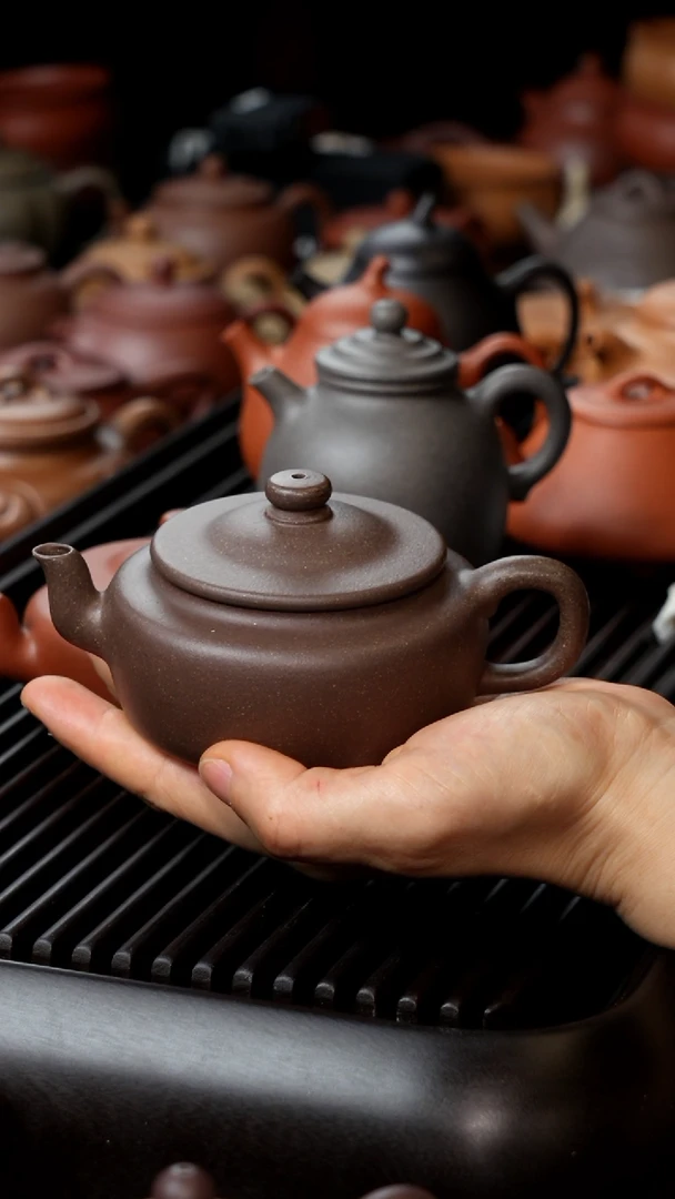 茶壶紫砂旭帽青花段紫砂壶