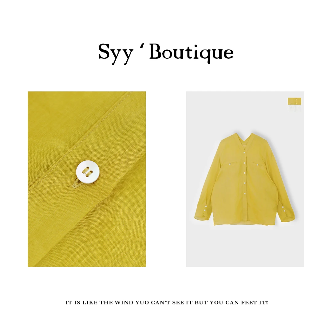 流金罩衫/Boutique/小众设计师款百搭苎麻衬衫