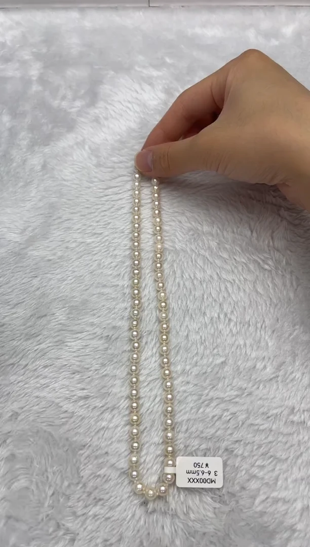 项链银S925镶嵌海水珍珠AK羽皇金6-6.5mm