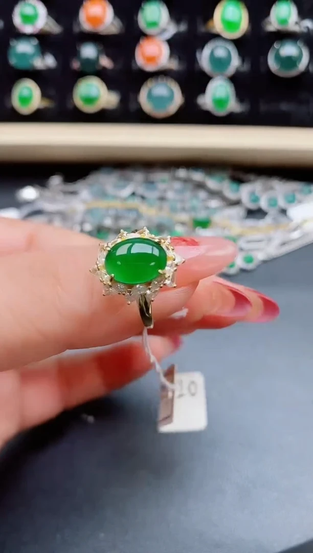 【闪购商品】翡翠戒指银S925镶嵌508005