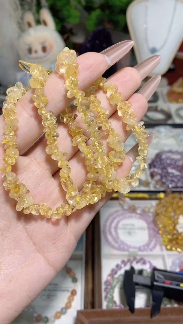 水晶手串未镶嵌天然巴西黄水晶随形