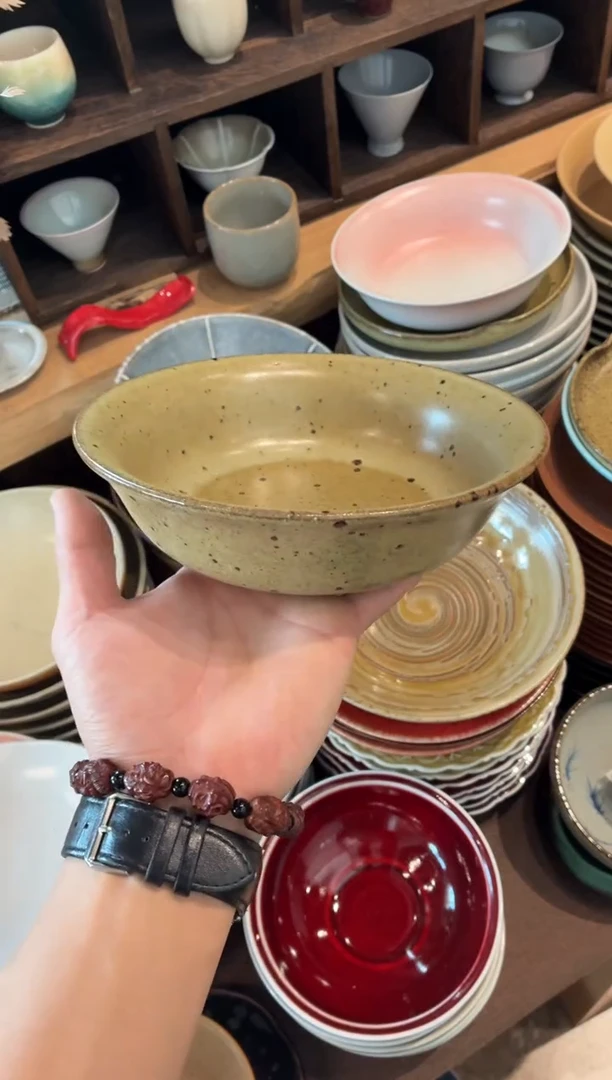 瓷片7寸，陶泥黄反口碗盘（全量